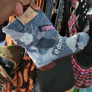 Homemade jean bootie